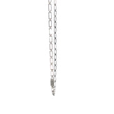 14k White Gold .30ct G VS2 Round Diamond Chain Link Necklace with Square Diamond Accent 11.6 Gram